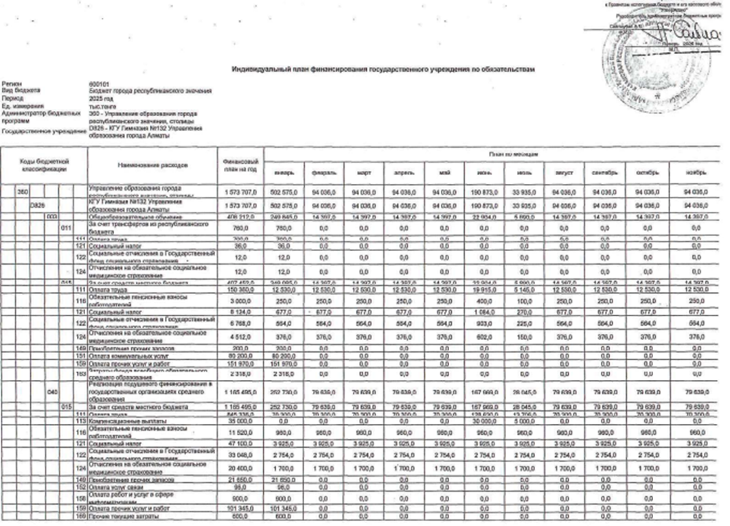 Индивидуальный план финансирования государственного учреждения по платежам